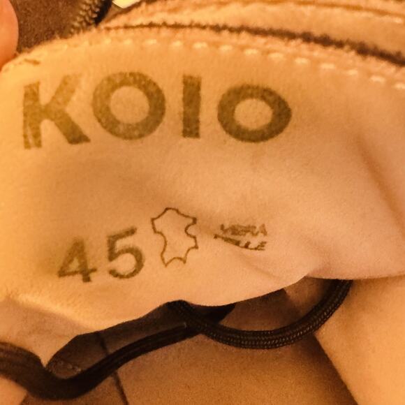 KOIO Boots Mens 12 Brown Suede Bergamo Combat Lug Sole Ankle Lace Up Rubber Sole - Picture 8 of 10